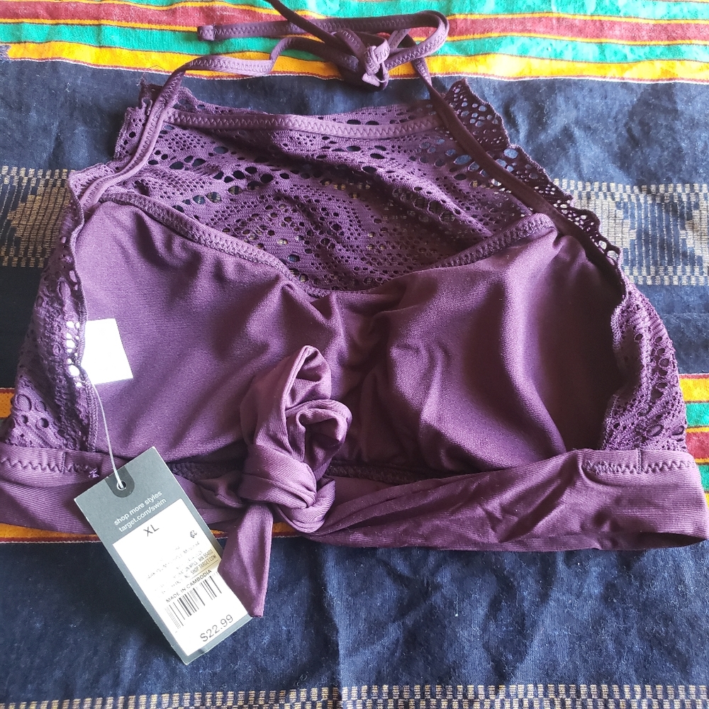 Mossimo High Neck Halter Crochet Bikini Top - Picture 4 of 5